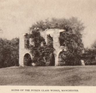 Stone ruins of former glass works