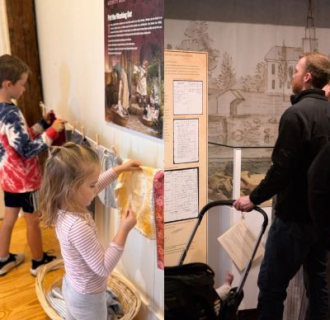 Kids at a museum exhibit