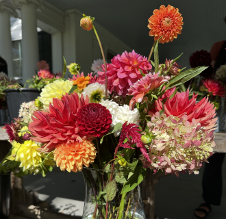 Create a stunning arrangement of dahlias!