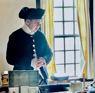  reenactor George Baker portrays President John Adams 