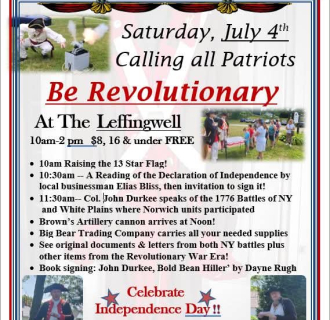 Calling all Patriots to Be Revolutionary at Leffingwell on this 250th Anniversary