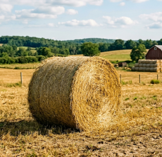 a bale of rolled hay