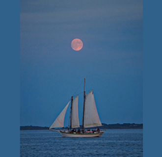 Sunset full moon sail aboard ARGIA