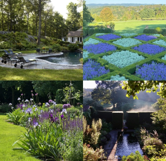 A collage of all four of the gardens featured during this event.