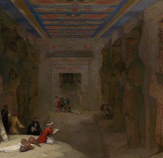 Oil painting from 1849 of Egyptian "Great Temple"