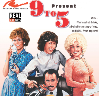 Jane Fonda, Lily Tomlin, Dolly Parton and Dabney Coleman on the film poster of 9 to 5