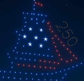 Drone Show in New London, lighting up the sky 