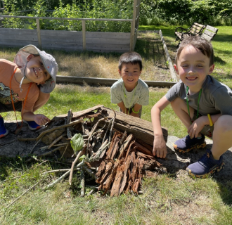 Students participating in outdoor activities at the RTP Estuary Center.