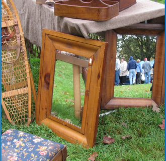 Display of antique mirrors on the Lebanon Green