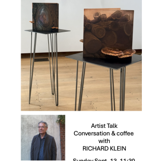 An image of Richard Klein and an image of Richard Klein's artwork