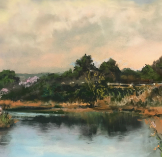 Karen Weisner, Meigs Point, Morning Walk, oil