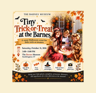 Tiny Trick or Treat Graphic with info on it. 