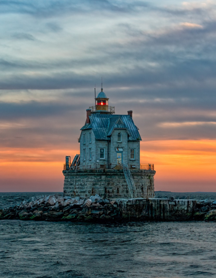 Race Rock Lighthouse at sunset 