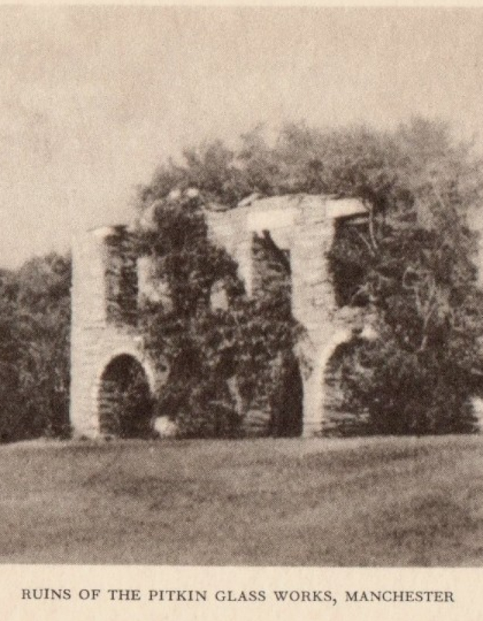 Stone ruins of former glass works