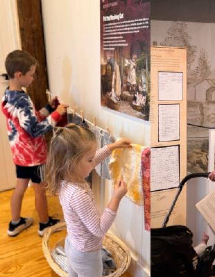Kids at a museum exhibit