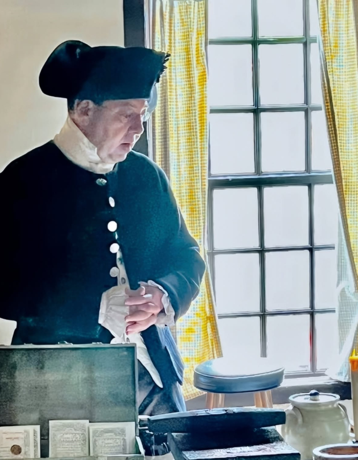  reenactor George Baker portrays President John Adams 