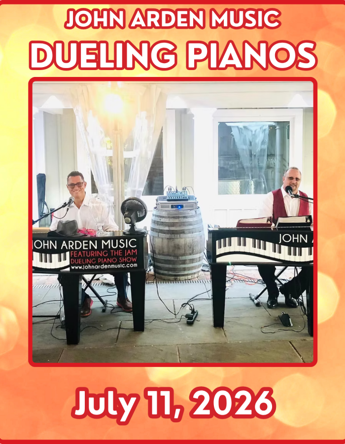 Music Theatre of Connecticut presents John Arden Music Dueling Pianos. July 11th 2026