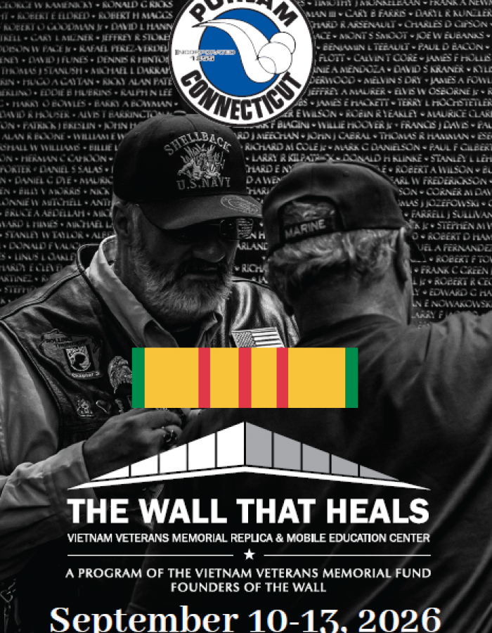 The Wall That Heals - Veitnam Veterans Memorial, Replica and Moble Education Center, Putnam, CT Sept. 10-13, 2026