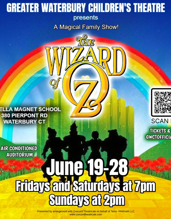 Greater Waterbury Children's Theatre Presents: The Wizard of Oz - June 19-28, 2026