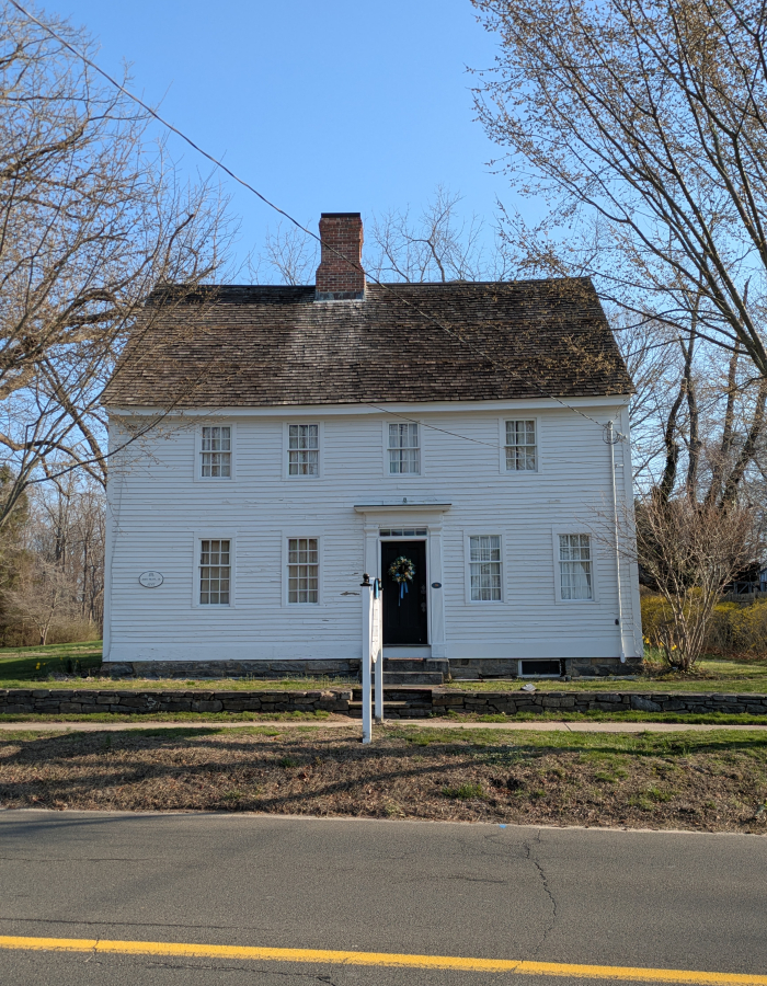 Pratt House from the front in the spring