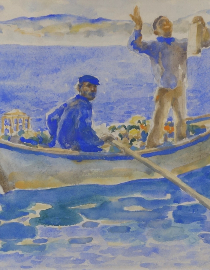 F. Luis Mora. Punta Delgado, Azores, Portugal, ca. 1924. Watercolor on paper, 10 x 14 in.