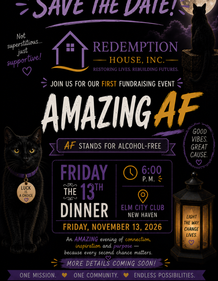Flyer describing the Amazing AF Friday the 13th Dinner