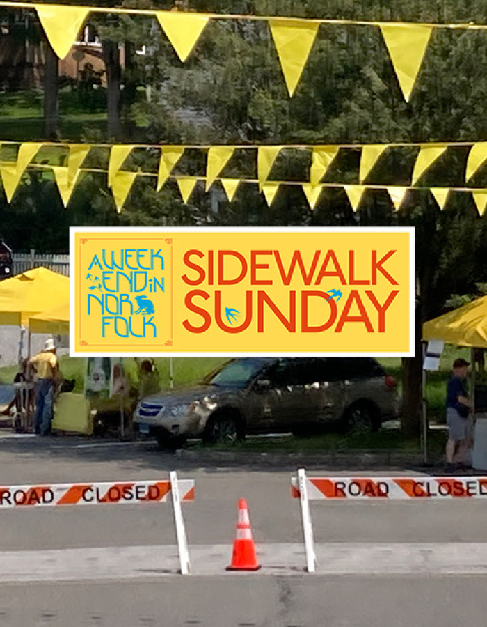 View of Sidewalk Sunday, Norfolk, Connecticut's street fair.