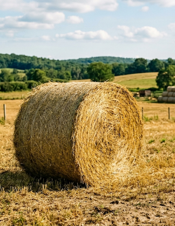 a bale of rolled hay