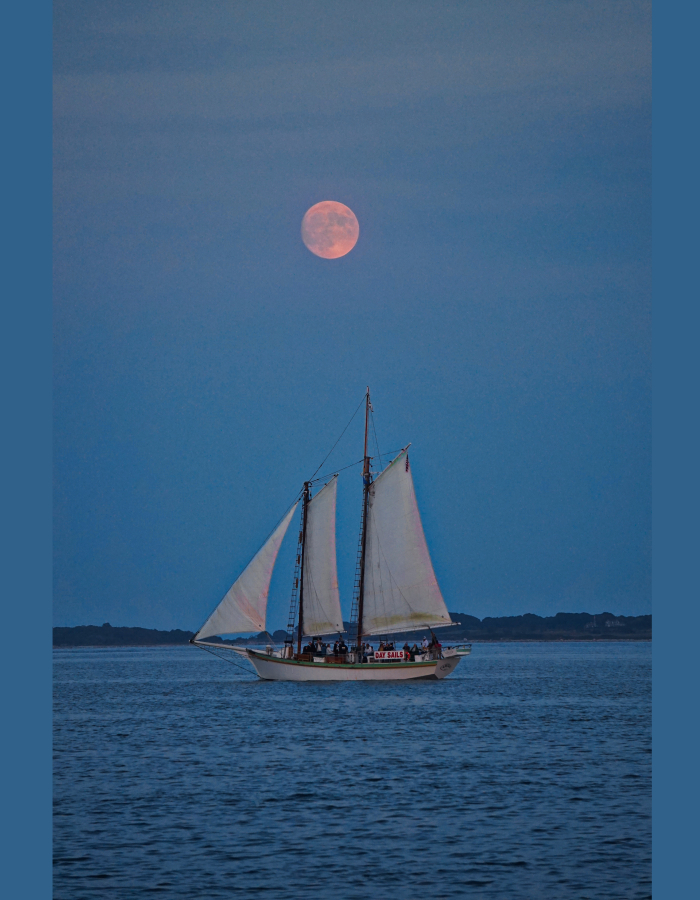 Sunset full moon sail aboard ARGIA