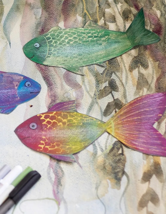 painting of colorful fish