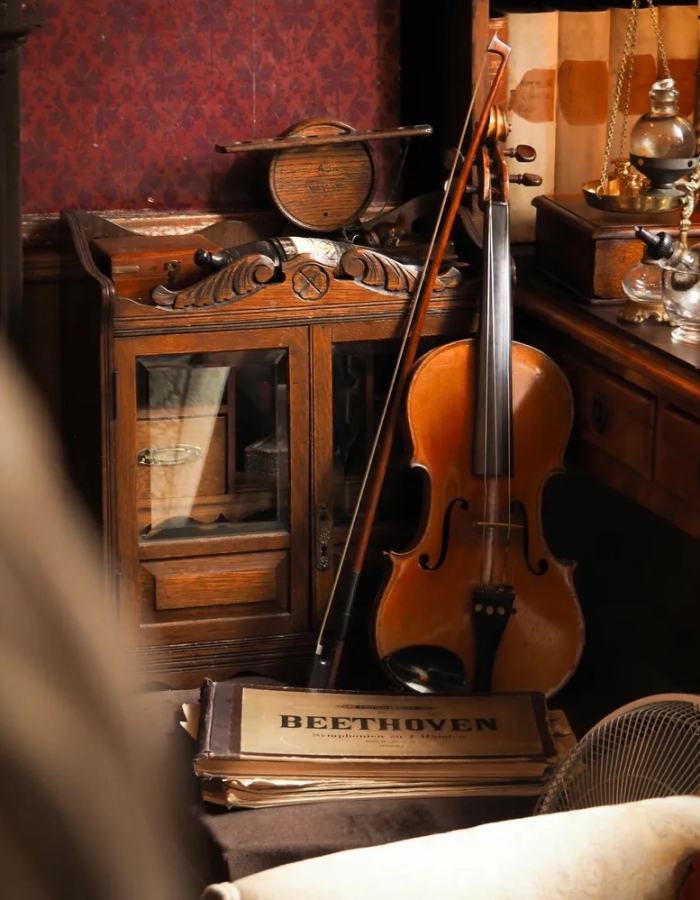 violin in a room 