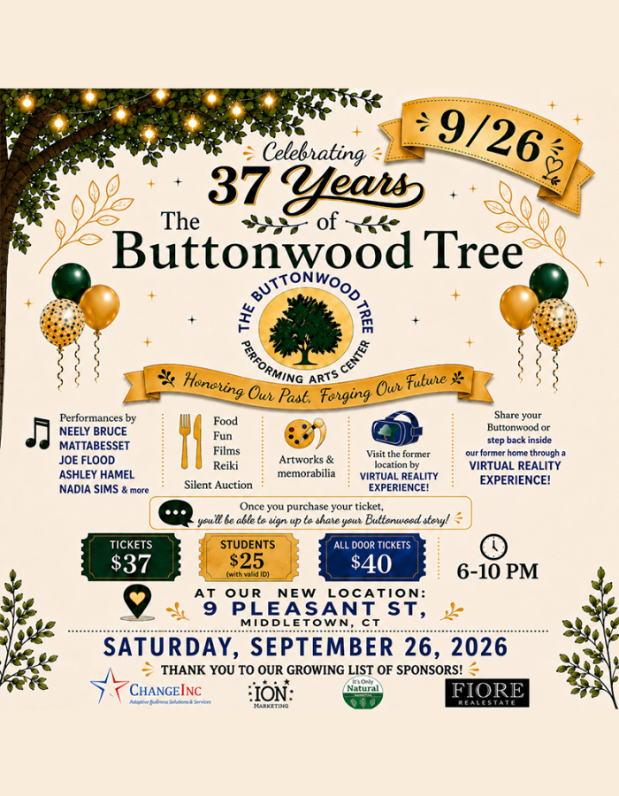 Celebrate 37 Years of The Buttonwood Tree with music, stories, poetry, films, food and fellowship! See our website.
