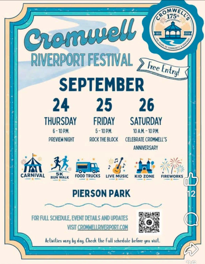 Cromwell Riverport Festival, Sept. 24-26, 2026