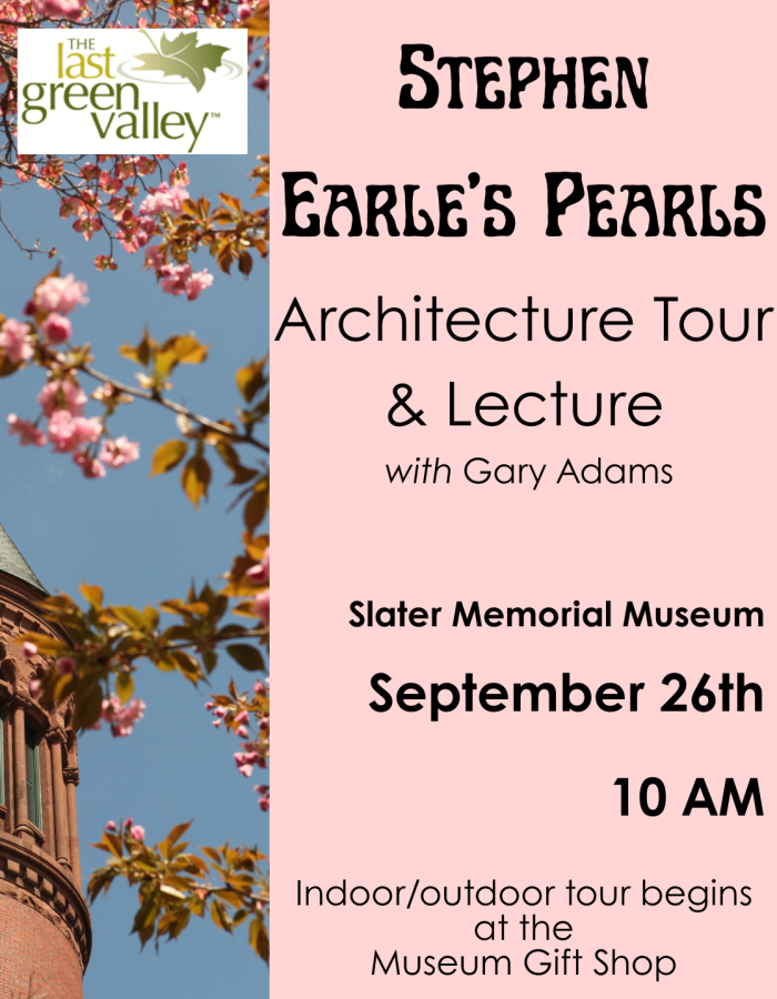 Slater Tower with text describing Architecture Tour
