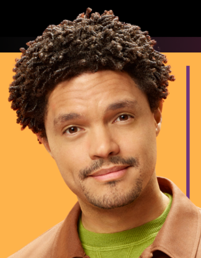 Trevor Noah pictured beside event details for A Conversation with Trevor Noah on October 6, 2026.