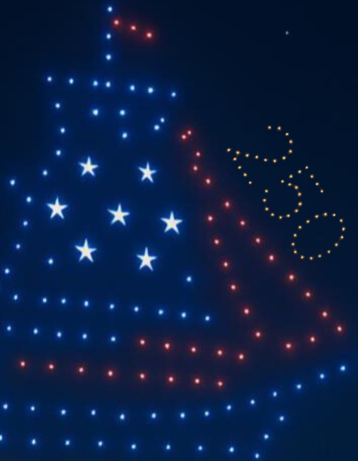 Drone Show in New London, lighting up the sky 
