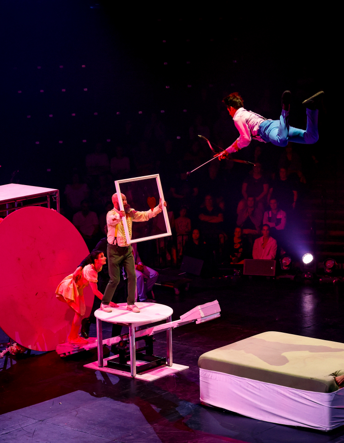 Alfonse team performs an archery acrobatic act