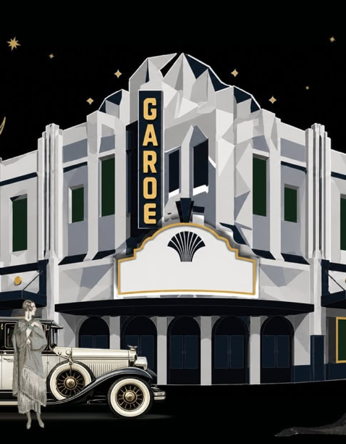 Step back to 1926 and experience the glamour, excitement, and spectacle of the Garde Theatre’s opening night!