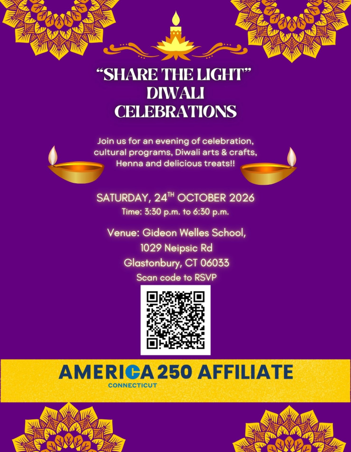 Share the Light - Diwali Celebrations Flyer with details of venue, time and day