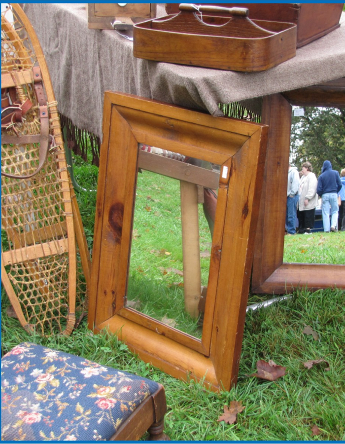Display of antique mirrors on the Lebanon Green