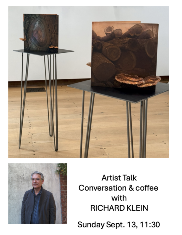 An image of Richard Klein and an image of Richard Klein's artwork