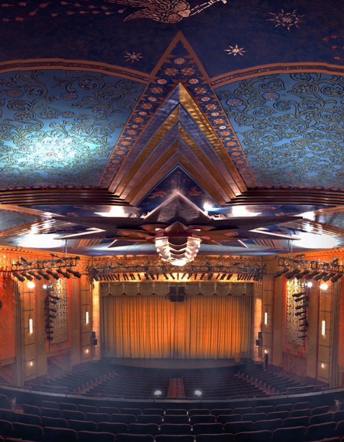 An image of the stage at the Warner Theatre, Torrington