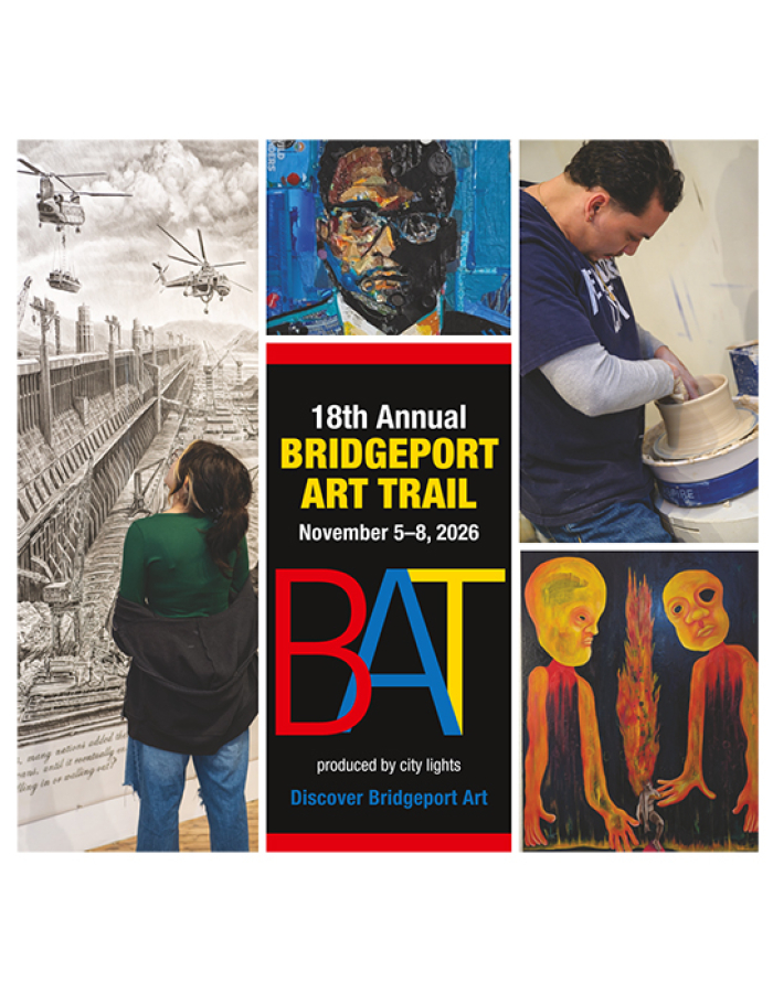Front cover of the official Bridgeport Art Trail guidebook for 2026