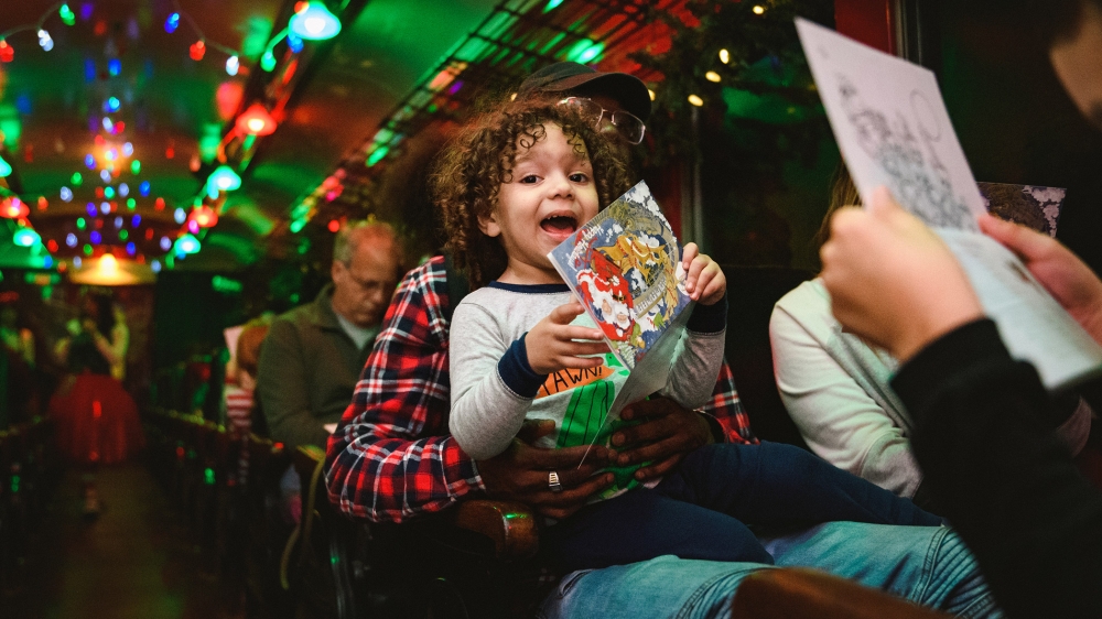 Train ride with pajamas on 