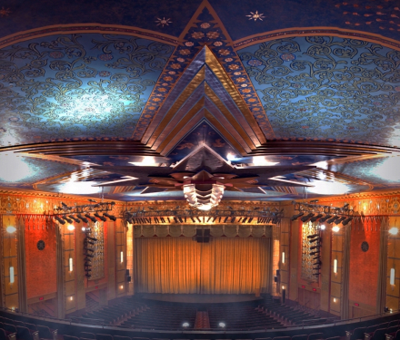 An image of the stage at the Warner Theatre, Torrington