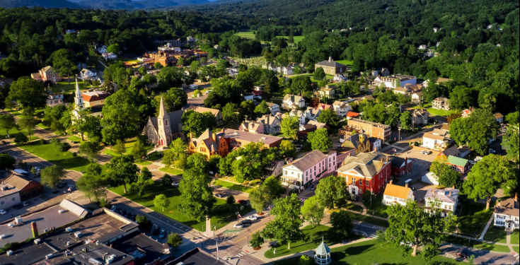 A bird's eye view of beautiful New Milford, CT