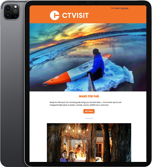 iPad showing CTvisit website